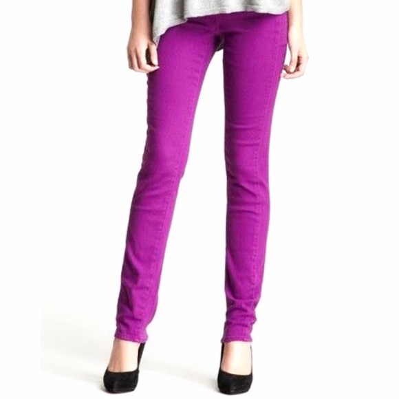 Dkny Denim - DKNY SoHo Skinny Purple Denim Stretch Jeans